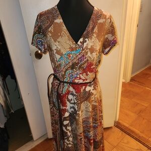Ralph Lauren Multicolor Paisley Wrap Dress